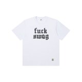 BLACK EYE PATCH (FUCK SWAG TEE) WHITE