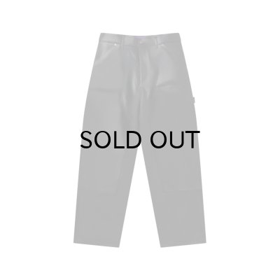 画像1: BLACK EYE PATCH (FAUX LEATHER EXTRA BAGGY DOUBLE KNEE PANTS) BLACK