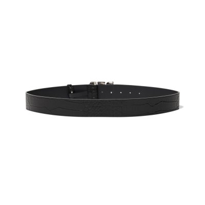 画像2: BLACK EYE PATCH (CROCODILE LETTERS BELT) BLACK