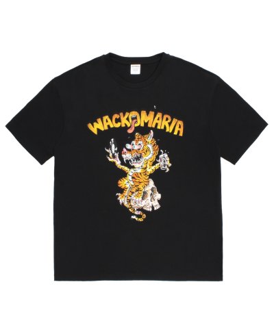 画像1: WACKO MARIA (TIM LEHI / WASHED HEAVY WEIGHT CREW NECK T-SHIRT) BLACK