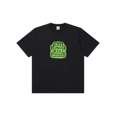 画像1: BLACK EYE PATCH (GLOW IN THE DARK SPRAYED OG LABEL TEE) BLACK