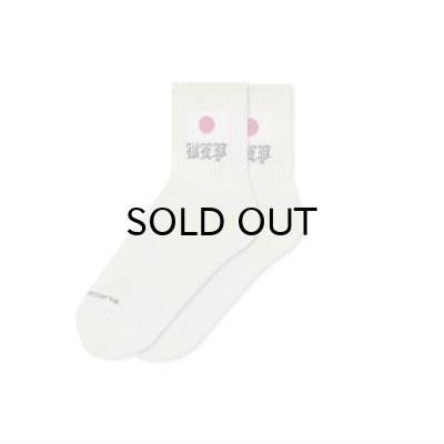 画像1: BLACK EYE PATCH (JAPAN FLAG SHORT SOCKS) IVORY