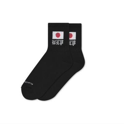 画像1: BLACK EYE PATCH (JAPAN FLAG SHORT SOCKS) BLACK