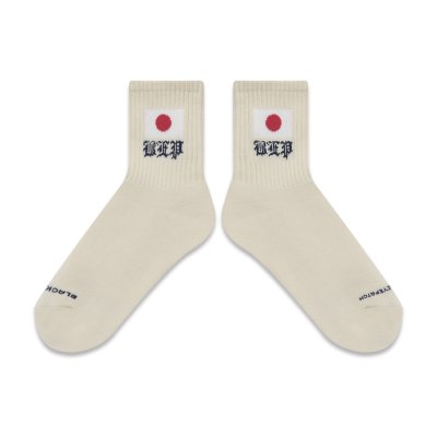 画像2: BLACK EYE PATCH (JAPAN FLAG SHORT SOCKS) IVORY