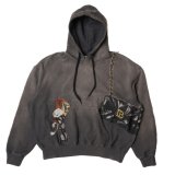 doublet (TROMPE L'ONEIL EMBROIDERY HOODIE) BLACK