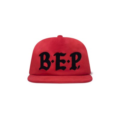 画像1: BLACK EYE PATCH (HEATED INITIALS CAP) RED