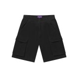 BLACK EYE PATCH (OG LABEL WASHED CARGO BAGGY SHORTS) BLACK