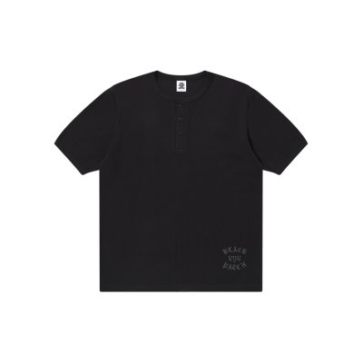 画像1: BLACK EYE PATCH (OE COLLEGE HENLEY TEE) BLACK