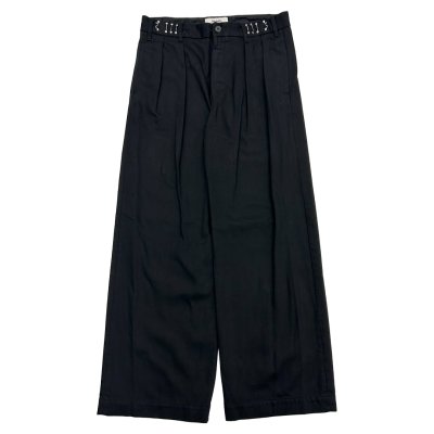 画像1: DAIRIKU ("WIDE" TWO TUCK CHINO PANTS) BLACK