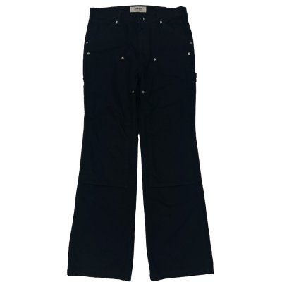 画像1: DAIRIKU ("FLARE" VINTAGE WASH PAINTER CHINO PANTS) BLACK