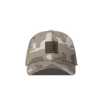 画像1: BLACK EYE PATCH (LEATHER PATCHED MESH CAP) S.CAMO