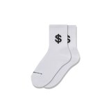 BLACK EYE PATCH (DOLLAR SIGN SHORT SOCKS) WHITE