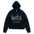DAIRIKU ("ODD HOTEL" SILK-COTTON ZIP UP HOODIE) BLACK
