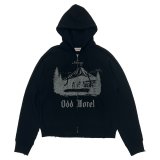 DAIRIKU ("ODD HOTEL" SILK-COTTON ZIP UP HOODIE) BLACK