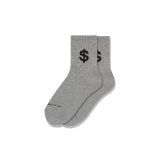 BLACK EYE PATCH (DOLLAR SIGN SHORT SOCKS) H.GRAY