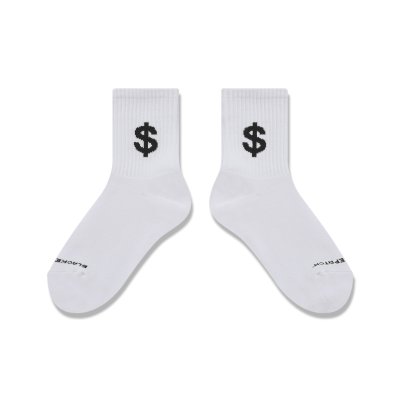 画像2: BLACK EYE PATCH (DOLLAR SIGN SHORT SOCKS) WHITE