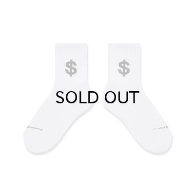 画像2: BLACK EYE PATCH (DOLLAR SIGN SHORT SOCKS) WHITE