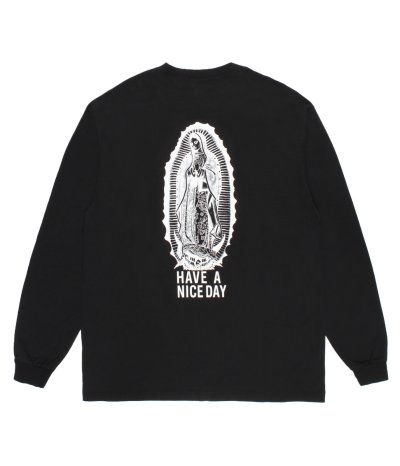 画像1: WACKO MARIA (WASHED HEAVY WEIGHT LONG SLEEVE T-SHIRT) BLACK