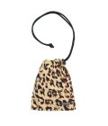 WACKO MARIA (LEOPARD DRAWSTRING BAG) BEIGE