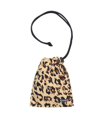 画像1: WACKO MARIA (LEOPARD DRAWSTRING BAG) BEIGE