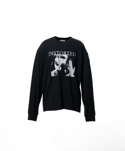 画像1: KAMIYA ("DISTORTED Girl" L/S T-shirt) BLACK