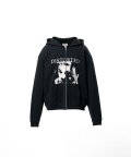 KAMIYA ("DISTORTED Girl" Zip-up Hoodie) BLACK