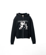 KAMIYA ("DISTORTED Girl" Zip-up Hoodie) BLACK