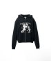 画像1: KAMIYA ("DISTORTED Girl" Zip-up Hoodie) BLACK (1)
