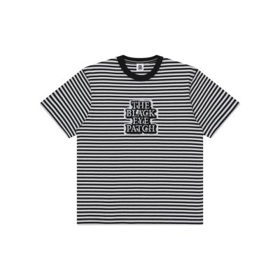画像1: BLACK EYE PATCH (OG LABEL PATCHED STRIPE HEAVYWEIGHT TEE) WHT-BLK
