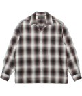 WACKO MARIA (OMBRE CHECK OPEN COLLAR SHIRT L/S TYPE-2) BROWN