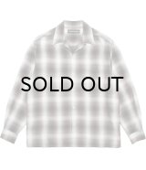WACKO MARIA (OMBRE CHECK OPEN COLLAR SHIRT L/S TYPE-2) BROWN