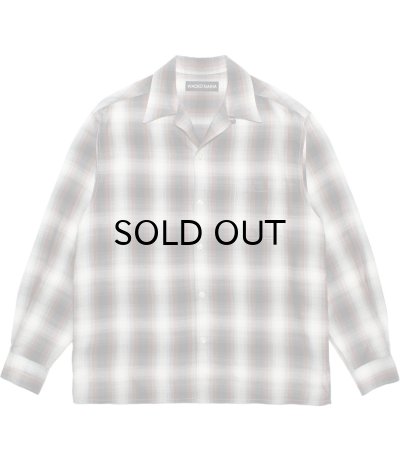 画像1: WACKO MARIA (OMBRE CHECK OPEN COLLAR SHIRT L/S TYPE-2) BROWN