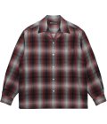 WACKO MARIA (OMBRE CHECK OPEN COLLAR SHIRT L/S TYPE-1) RED