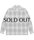 WACKO MARIA (OMBRE CHECK OPEN COLLAR SHIRT L/S TYPE-1) GRAY