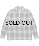 WACKO MARIA (OMBRE CHECK OPEN COLLAR SHIRT L/S TYPE-1) GRAY