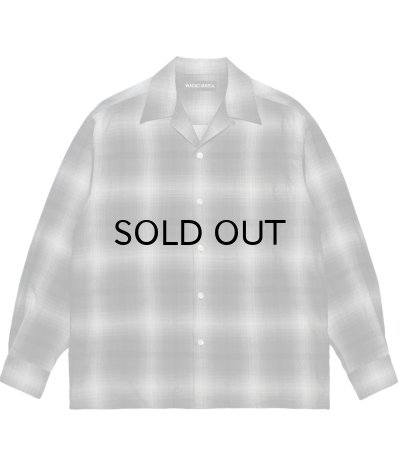 画像1: WACKO MARIA (OMBRE CHECK OPEN COLLAR SHIRT L/S TYPE-1) GRAY