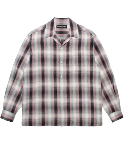 画像1: WACKO MARIA (OMBRE CHECK OPEN COLLAR SHIRT L/S TYPE-2) PINK