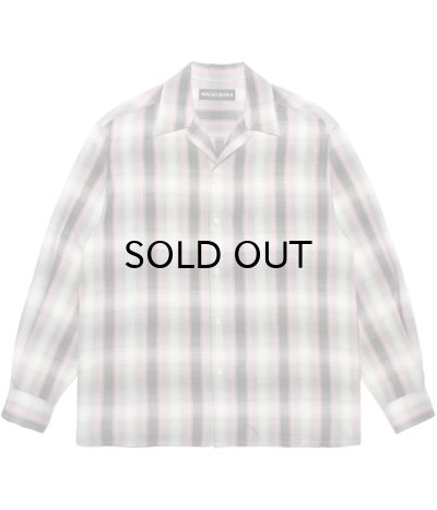 画像1: WACKO MARIA (OMBRE CHECK OPEN COLLAR SHIRT L/S TYPE-2) PINK