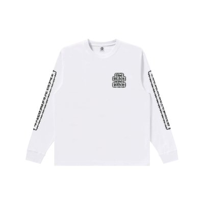 画像1: BLACK EYE PATCH (BARBED WIRE OG L/S TEE) WHITE