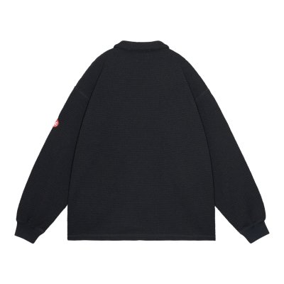 画像2: C.E (WAFFLE PE JERSEY ZIP SHIRT) BLACK