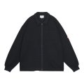 C.E (WAFFLE PE JERSEY ZIP SHIRT) BLACK