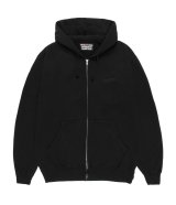 WACKO MARIA (WASHED MIDDLE WEIGHT FULL ZIP HOODED SWEAT SHIRT) BLACK