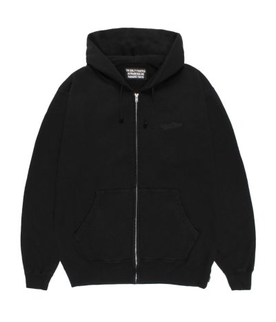 画像1: WACKO MARIA (WASHED MIDDLE WEIGHT FULL ZIP HOODED SWEAT SHIRT) BLACK