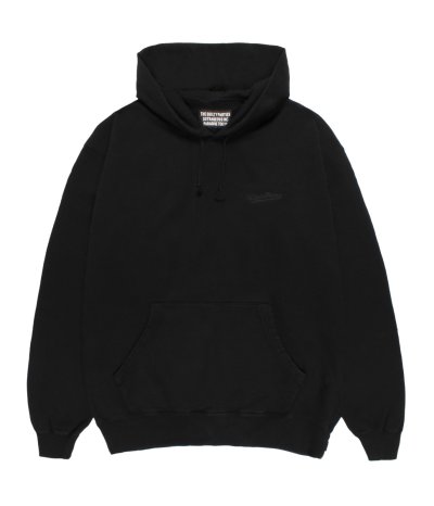 画像1: WACKO MARIA (WASHED MIDDLE WEIGHT PULLOVER HOODED SWEAT SHIRT) BLACK