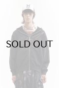 P.A.M. (SHAPE SHIFT HOODED ZIP THRU SWEAT) BLACK WASH