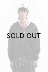 P.A.M. (SHAPE SHIFT HOODED ZIP THRU SWEAT) BLACK WASH