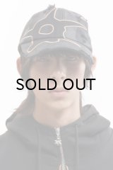P.A.M. (DISTRESSED URCHIN TAG BASEBALL CAP) BLACK WASH