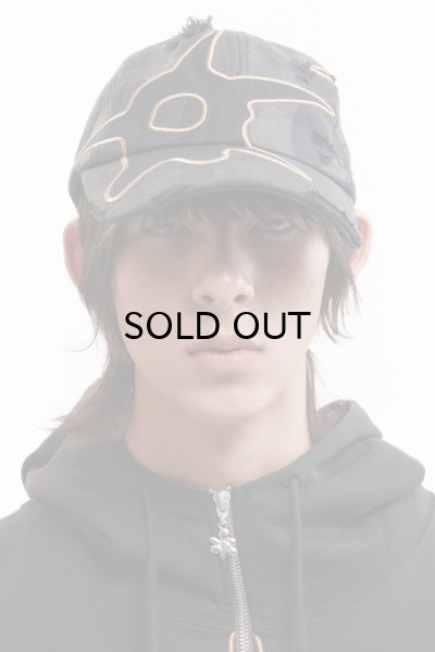 画像1: P.A.M. (DISTRESSED URCHIN TAG BASEBALL CAP) BLACK WASH