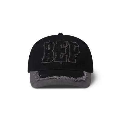 画像1: BLACK EYE PATCH (FABRIC INITIALS PATCHED CAP) BLACK