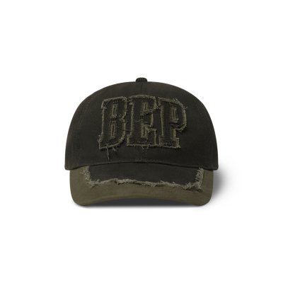 画像1: BLACK EYE PATCH (FABRIC INITIALS PATCHED CAP) OLIVE